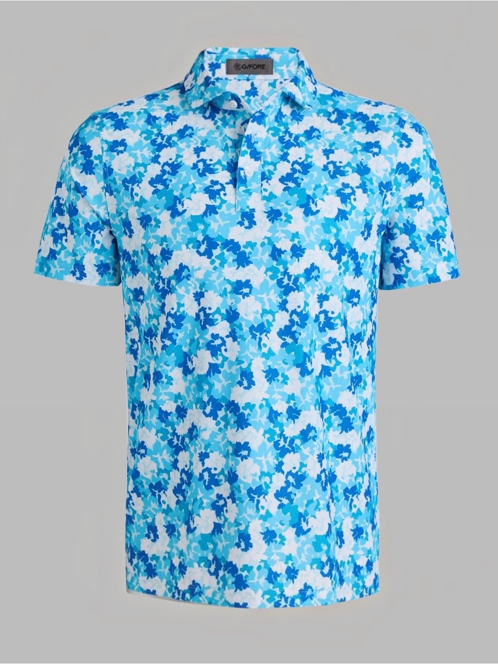 NWT G/FORE Camo Floral Tech Piqué Golf Polo Blue S - Picture 3 of 15